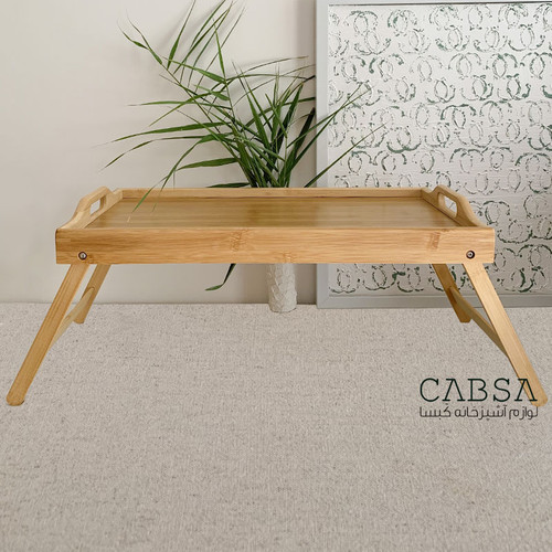 سینی بامبو مستطیل پایه دار وارداتی