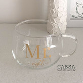 لیوان پیرکس دسته دار تپل طرح MR بسته 1 عددی وارداتی