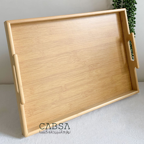 سینی بامبو دسته دارمستطیل سایز بزرگ وارداتی