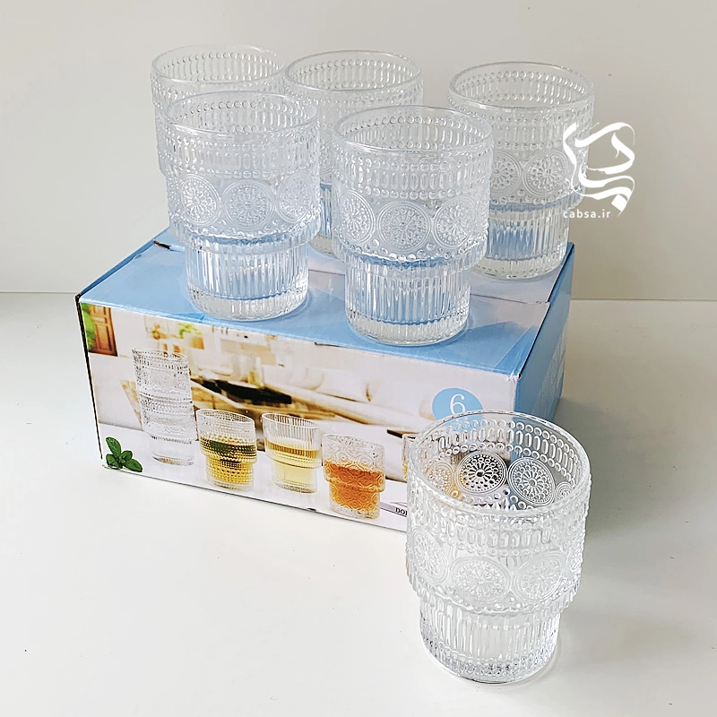 نیم لیوان طرح زارا بلور وارداتی طرح بسته 6 عددی در دو طرح