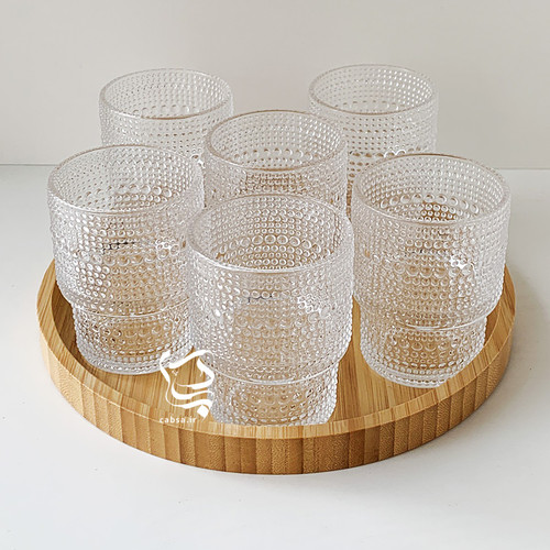 نیم لیوان طرح زارا بلور وارداتی طرح بسته 6 عددی در دو طرح