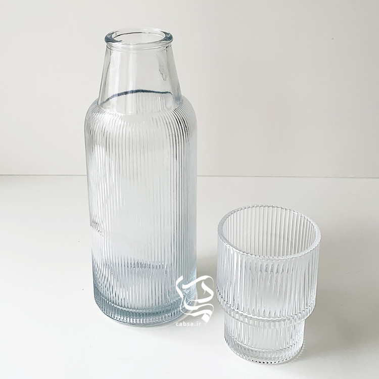 پارچ شب بلوری با لیوان ست بلور ضخیم وارداتی در ۴ طرح مختلف، مناسب برای استفاده روزمره و پذیرایی شیک.