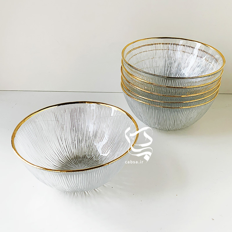 کاسه آبگوشت خوری نوری تازه مدل سولو، بسته ۶ عددی، با لب طلای هلندی ۱۰٪ – فروش انحصاری فروشگاه کبسا