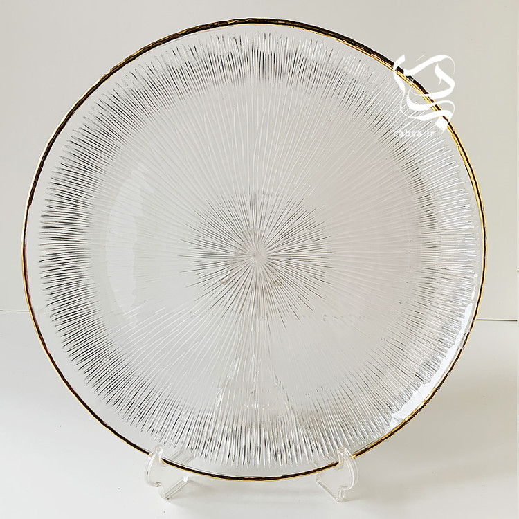 دیس نوری تازه سولو بسته ۲ عددی با دور طلای هلندی ۱۰٪، طراحی زیبا و باکیفیت، مناسب برای پذیرایی لوکس