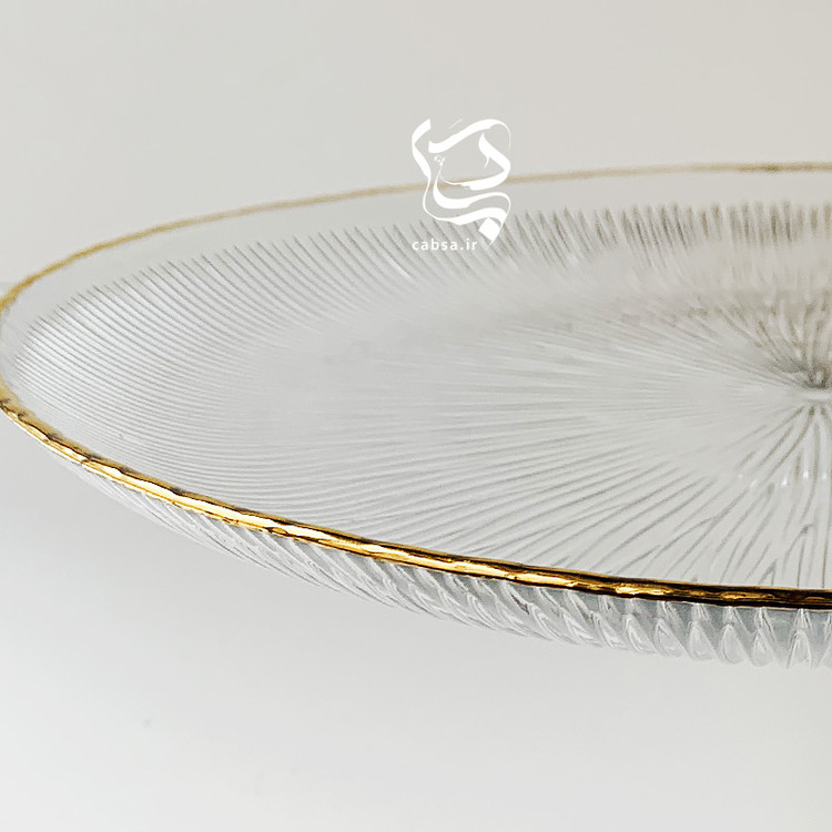 دیس نوری تازه سولو بسته ۲ عددی با دور طلای هلندی ۱۰٪، طراحی زیبا و باکیفیت، مناسب برای پذیرایی لوکس