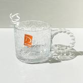 ست ۶ عددی لیوان دسته مرواریدی طرحدار بلور آنتیشوک برند دلیگلس