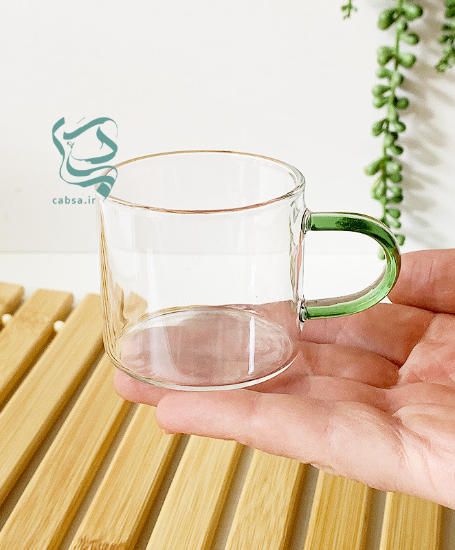 شات پیرکس دسته رنگی بسته 6 عددی مناسب سرو شات قهوه و نوشیدنی با طراحی فانتزی