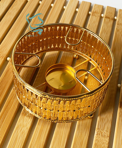 وارمر فلزی گرد طلایی رنگ ثابت وارداتی با طراحی شیک – مناسب گرم نگه داشتن نوشیدنیها و پذیرایی