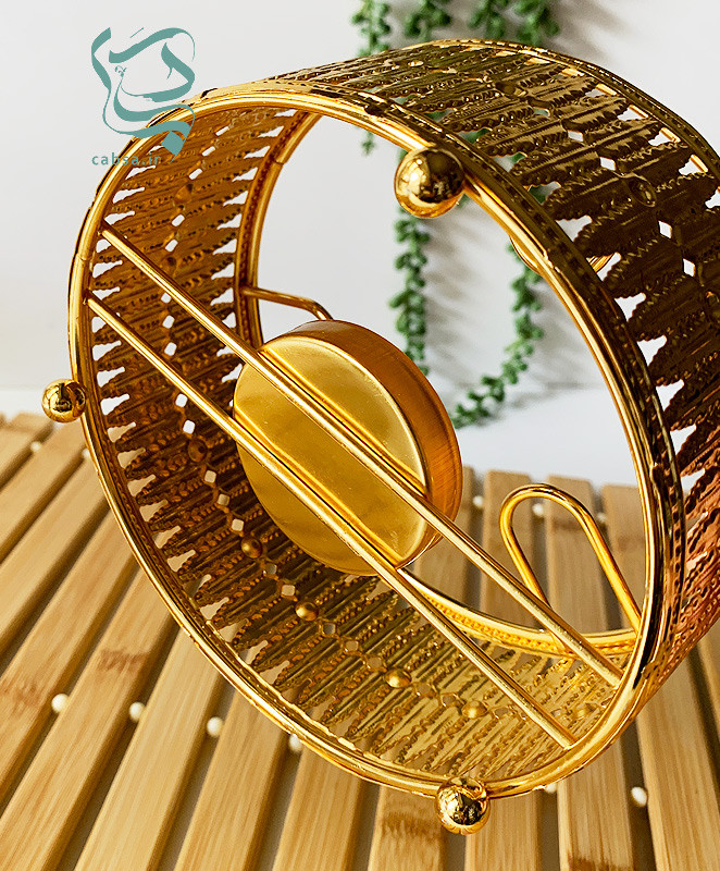 وارمر فلزی گرد طلایی رنگ ثابت وارداتی با طراحی شیک – مناسب گرم نگه داشتن نوشیدنیها و پذیرایی