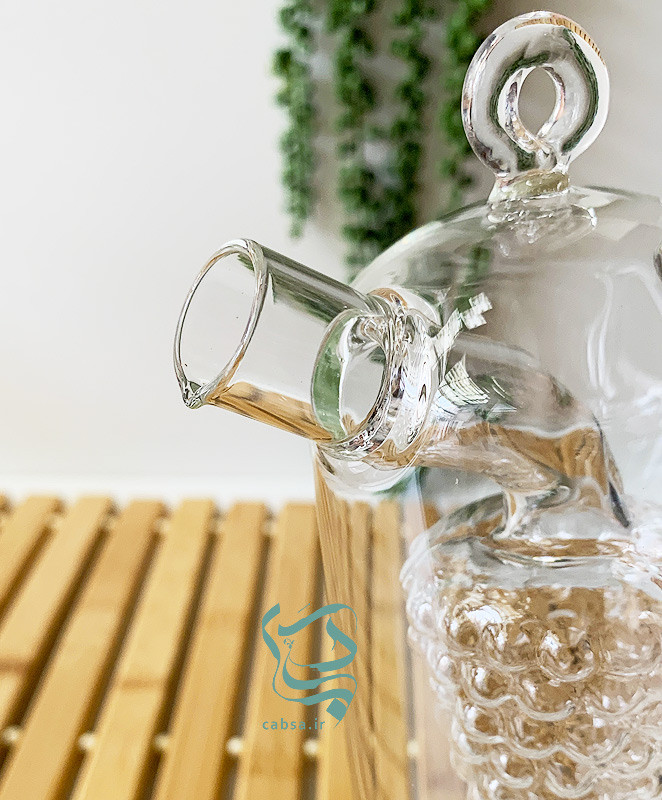 روغنریز دوجداره انگوری پیرکس وارداتی – ظرف آبلیمو، سرکه و روغن زیتون شفاف و مقاوم