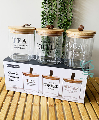 بانکه پیرکس درب بامبو 3 تایی قطر 10 سانت – دنی هوم