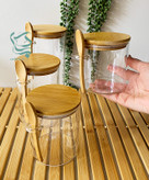 ست ۴ تایی بانکه گرد پیرکس قطر ۱۰ سانت – درب بامبو