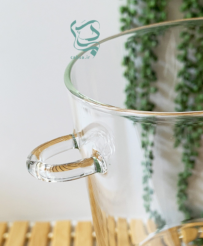 بانکه پیرکس شفاف با درب بامبو – مناسب آشپزخانه