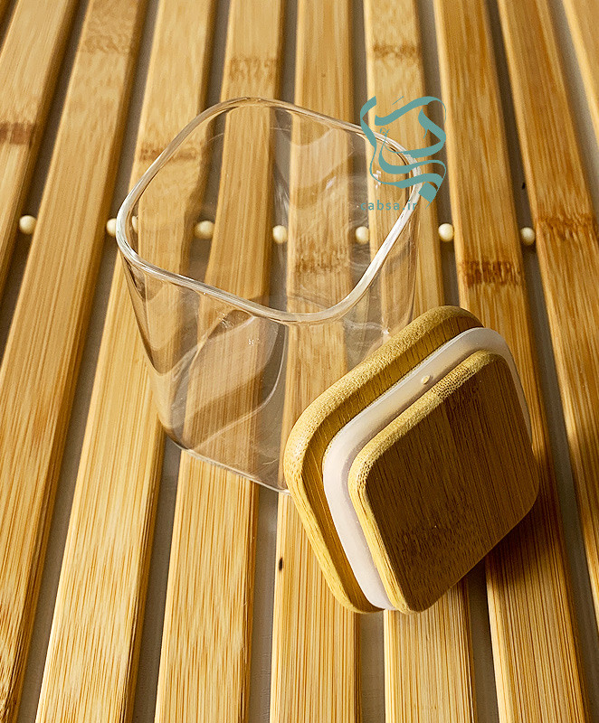 بانکه شیشهای پیرکس مربع برای نظم کابینت آشپزخانه