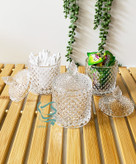 قندان بلور دربدار با طراحی شفاف و براق