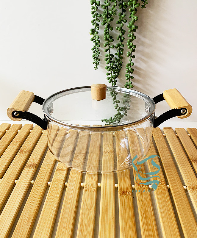 قابلمه پیرکس دسته بامبو ۲.۵ لیتر وارداتی – نمای اصلی