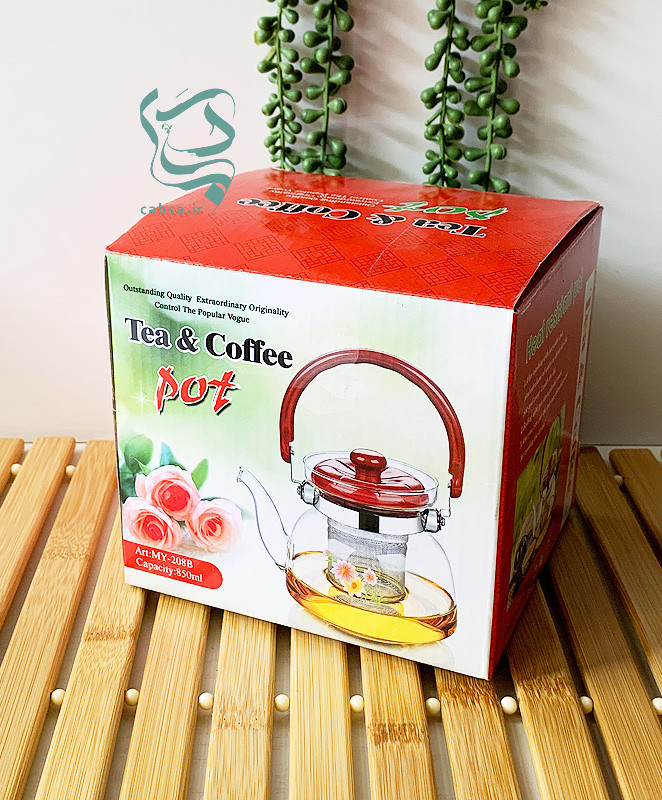 قوری پیرکس گلدار شیشهای برای پذیرایی