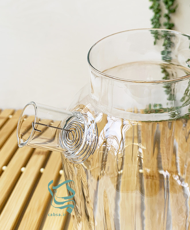 قوری پیرکس درب بامبو بزرگ مناسب پذیرایی