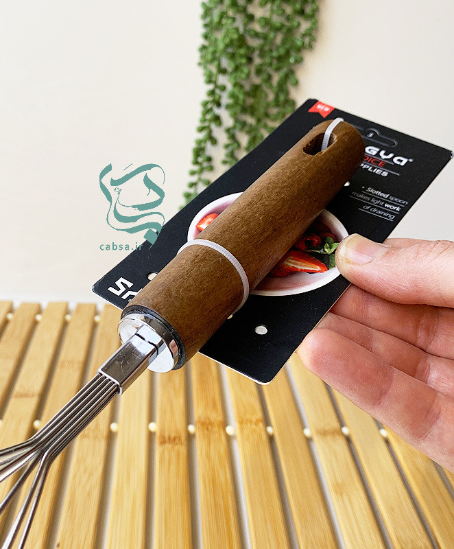 همزن آشپزخانه با دسته چوبی بامبو بزار آشپزی همزن دستی شنگیا وارداتی