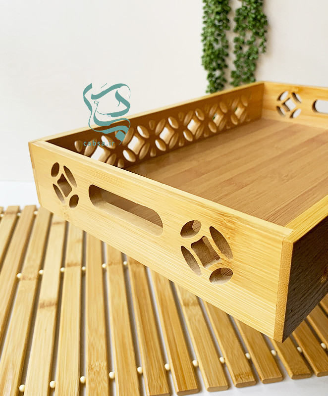 سینی بامبو برای سرو چای و تنقلات