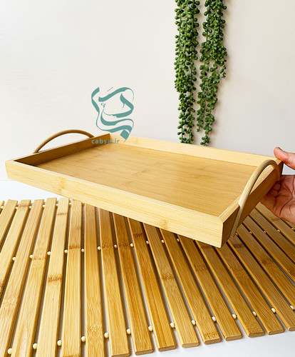 سینی بامبو متوسط برای سرو نوشیدنی و غذا