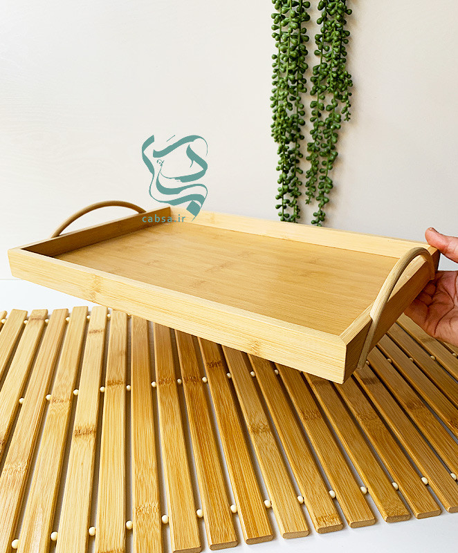 سینی بامبو متوسط برای سرو نوشیدنی و غذا