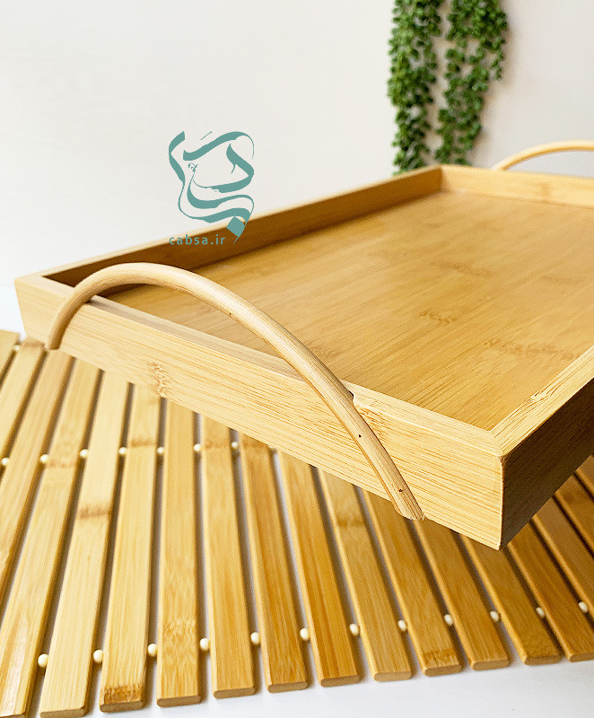 سینی بامبو دسته هلالی – مناسب چای عصرانه