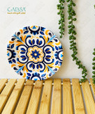 پیش دستی سرامیکی طرح سنتی نقش برجسته بشقاب سرامیکی وارداتی درجه یک سایز متوسط