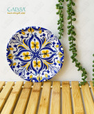 پیش دستی سرامیکی طرح سنتی نقش برجسته بشقاب سرامیکی وارداتی درجه یک سایز متوسط