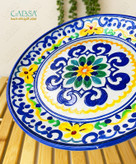 پیش دستی سرامیکی طرح سنتی نقش برجسته بشقاب سرامیکی وارداتی درجه یک سایز بزرگ