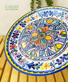 پیش دستی سرامیکی طرح سنتی نقش برجسته بشقاب سرامیکی وارداتی درجه یک سایز بزرگ