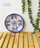 پیش دستی سرامیکی طرح سنتی نقش برجسته وارداتی درجه یک سایز کوچک نعلبکی