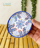 پیش دستی سرامیکی طرح سنتی نقش برجسته وارداتی درجه یک سایز کوچک نعلبکی