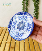 پیش دستی سرامیکی طرح سنتی نقش برجسته وارداتی درجه یک سایز کوچک نعلبکی