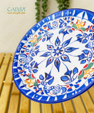 پیش دستی سرامیکی طرح سنتی نقش برجسته وارداتی درجه یک سایز کوچک نعلبکی