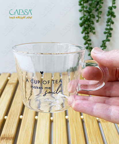 فنجان پیرکس چای خوری دسته دار بستون کالکشن 4 طرح مختلف