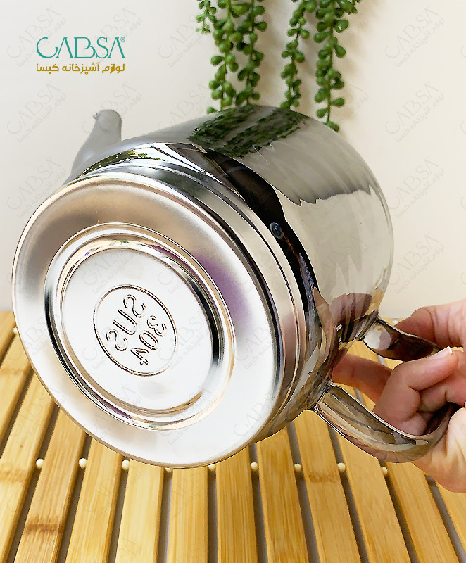 ست کتری و قوری پیرکس دودی با کف استیل